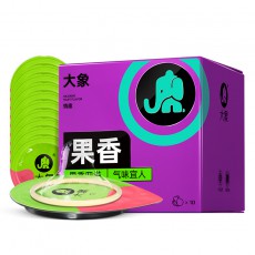 大象果香味避孕套10只装超薄水果安全套夫妻房事润滑型tt计生用品