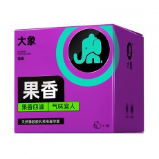 大象果香味避孕套10只装超薄水果安全套夫妻房事润滑型tt计生用品