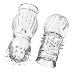 取悦炫刺柔刺套透明震动加长龟头套 男用加长加粗成人用品批发