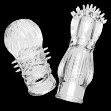 取悦炫刺柔刺套透明震动加长龟头套 男用加长加粗成人用品批发