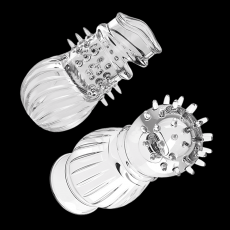 取悦炫刺柔刺套透明震动加长龟头套 男用加长加粗成人用品批发